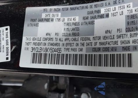 2019 Toyota Yaris Le из США, поврежденный, VIN 3MYDLBYV8KY504455